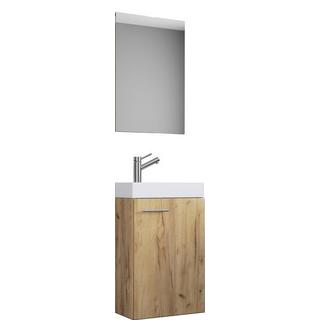 VCM 3-tlg Badmöbel Set Gäste WC Gästebad Waschplatz Waschtisch klein schmal Slito SP  