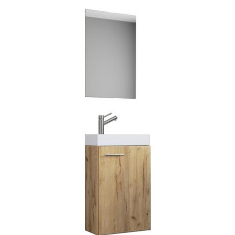 VCM 3-tlg Badmöbel Set Gäste WC Gästebad Waschplatz Waschtisch klein schmal Slito SP  