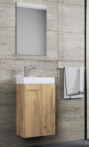 VCM 3-tlg Badmöbel Set Gäste WC Gästebad Waschplatz Waschtisch klein schmal Slito SP  