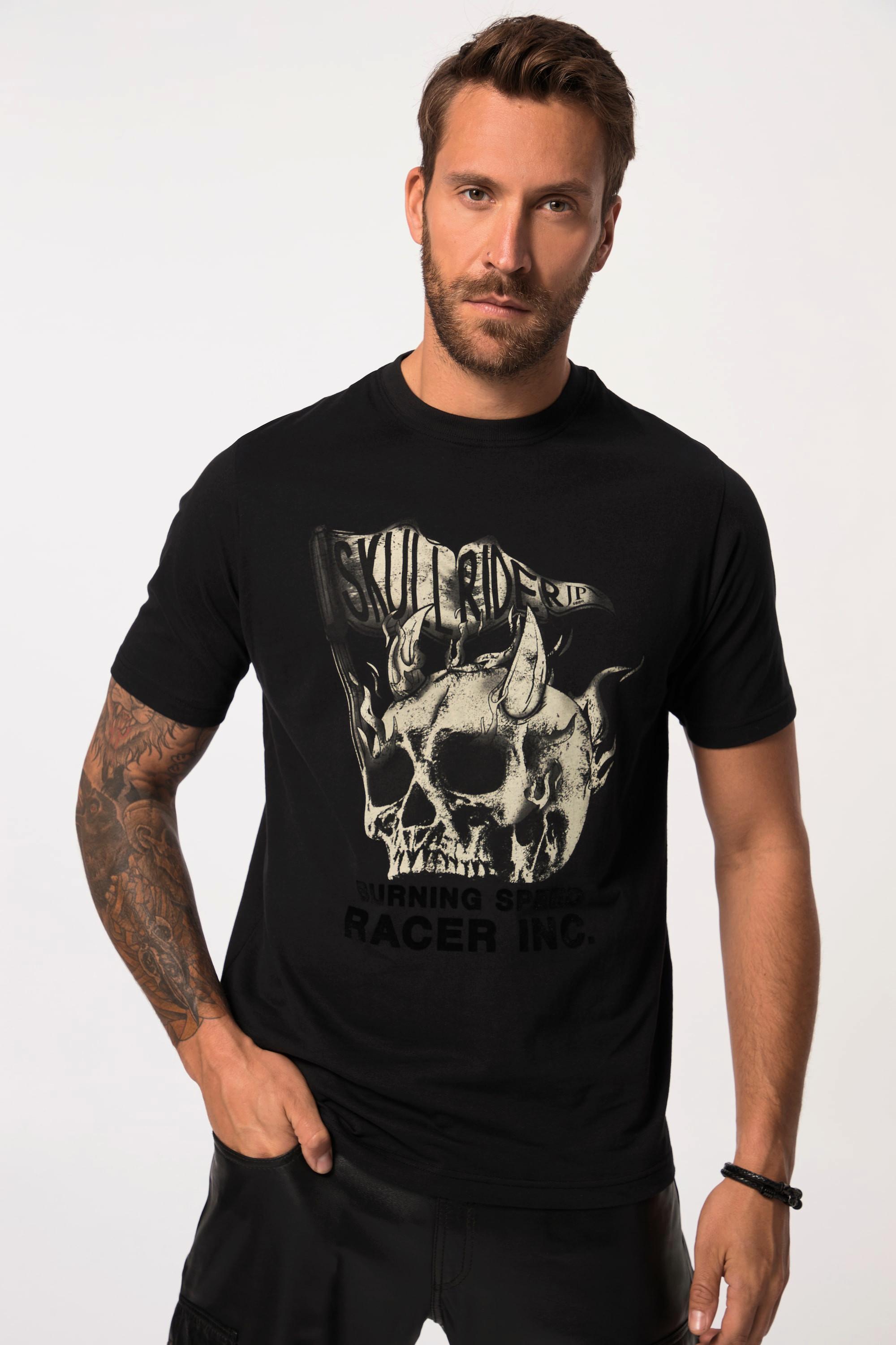 JP1880  T-shirt manches courtes et col rond, imprimé dans le dos noir 