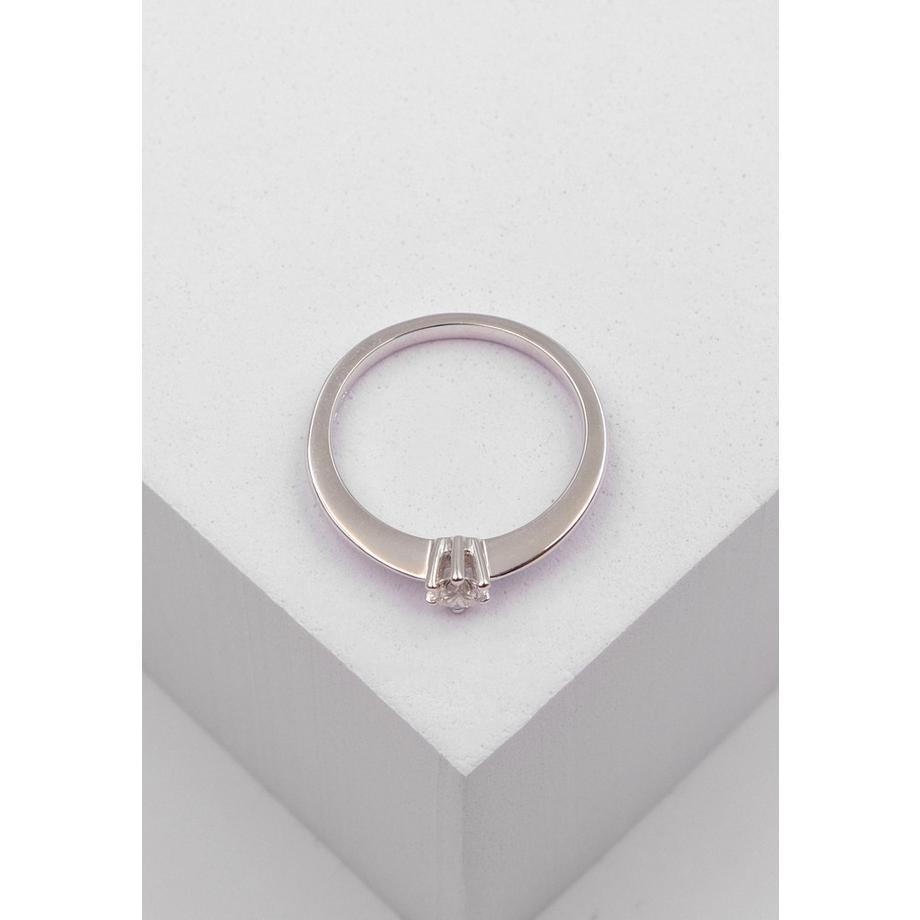 MUAU Schmuck  Solitaire Ring Diamant 0.20ct. Weissgold 750 