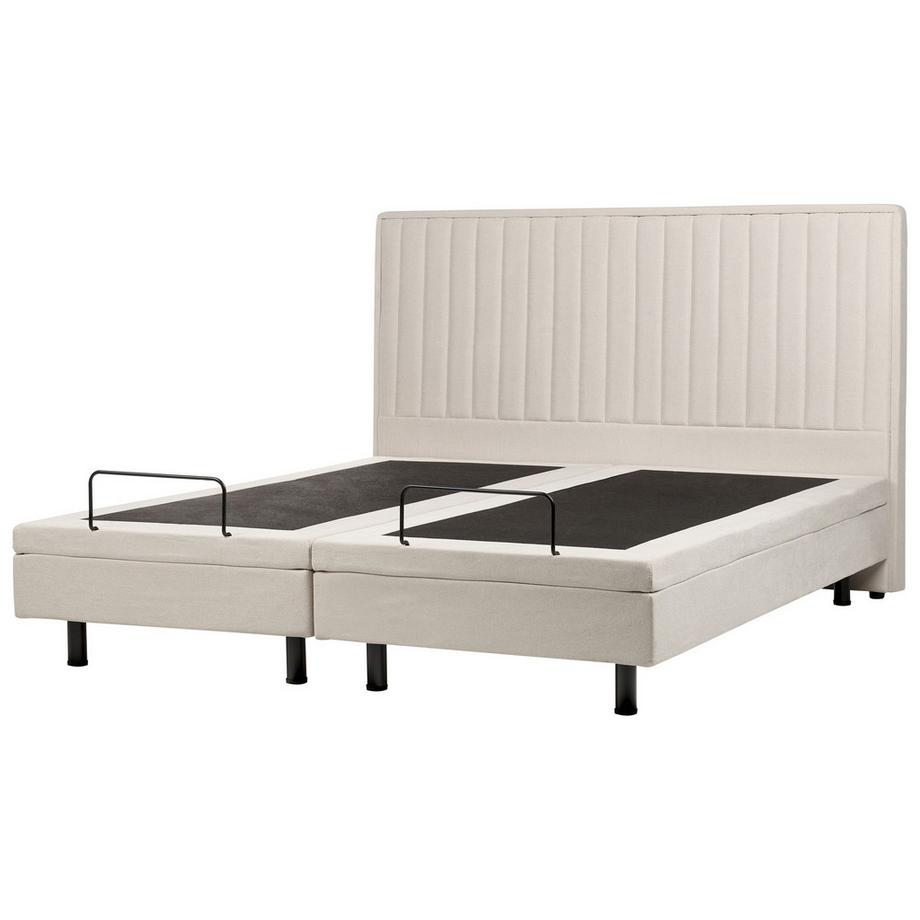 Beliani Lit réglable en Tissu Traditionnel DUKE II  