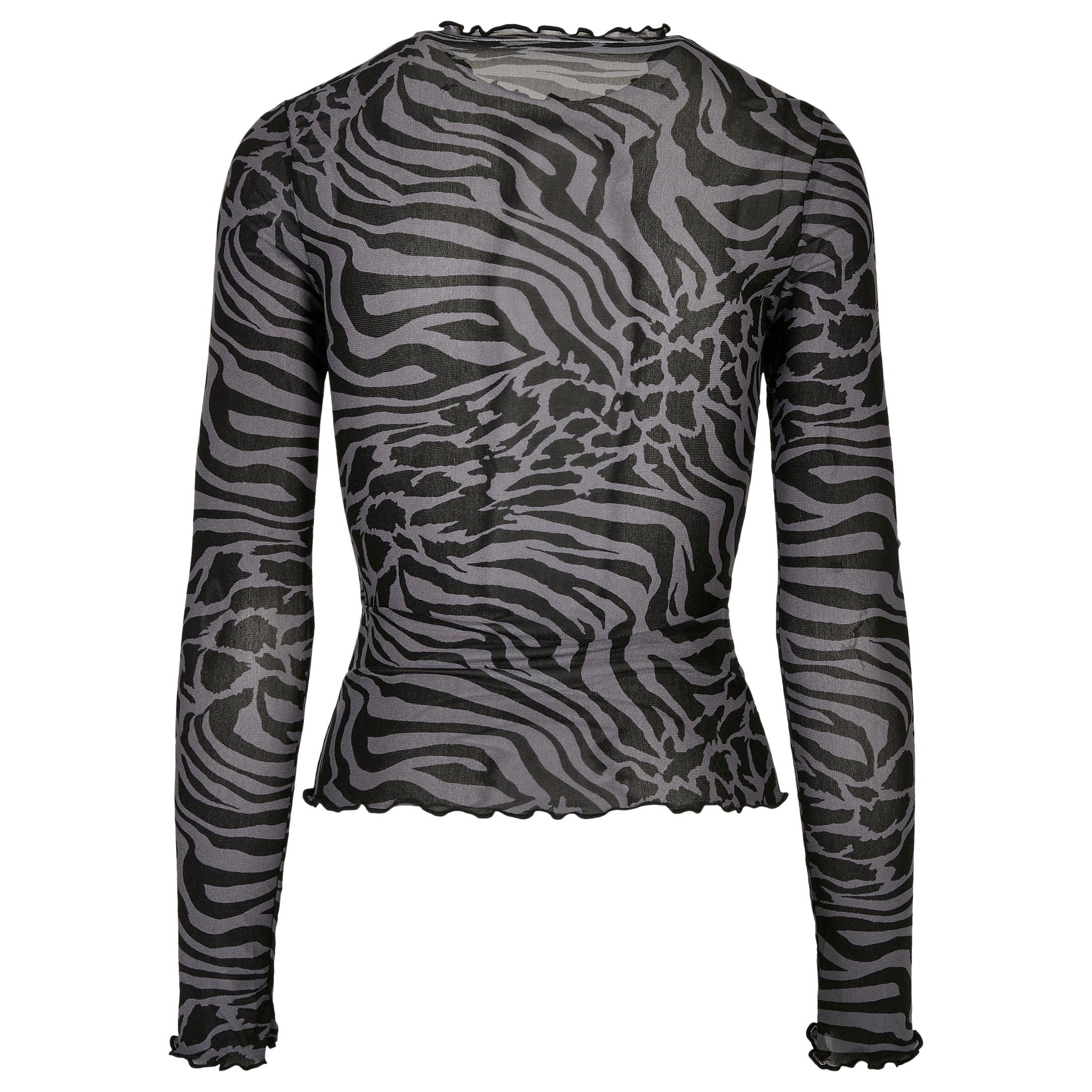 URBAN CLASSICS  langärmeliges damen-rollkragen-top aop mesh (gt) 