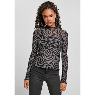 URBAN CLASSICS  langärmeliges damen-rollkragen-top aop mesh (gt) 