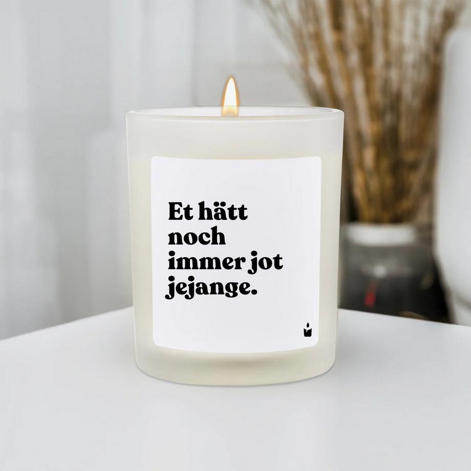 CandleHand Bougie parfumée blanche Woody Et hätt noch immer jot jejange.  