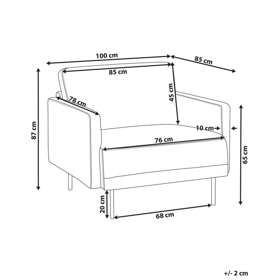 Beliani Sessel aus Stoff Minimalistisch BREDA  