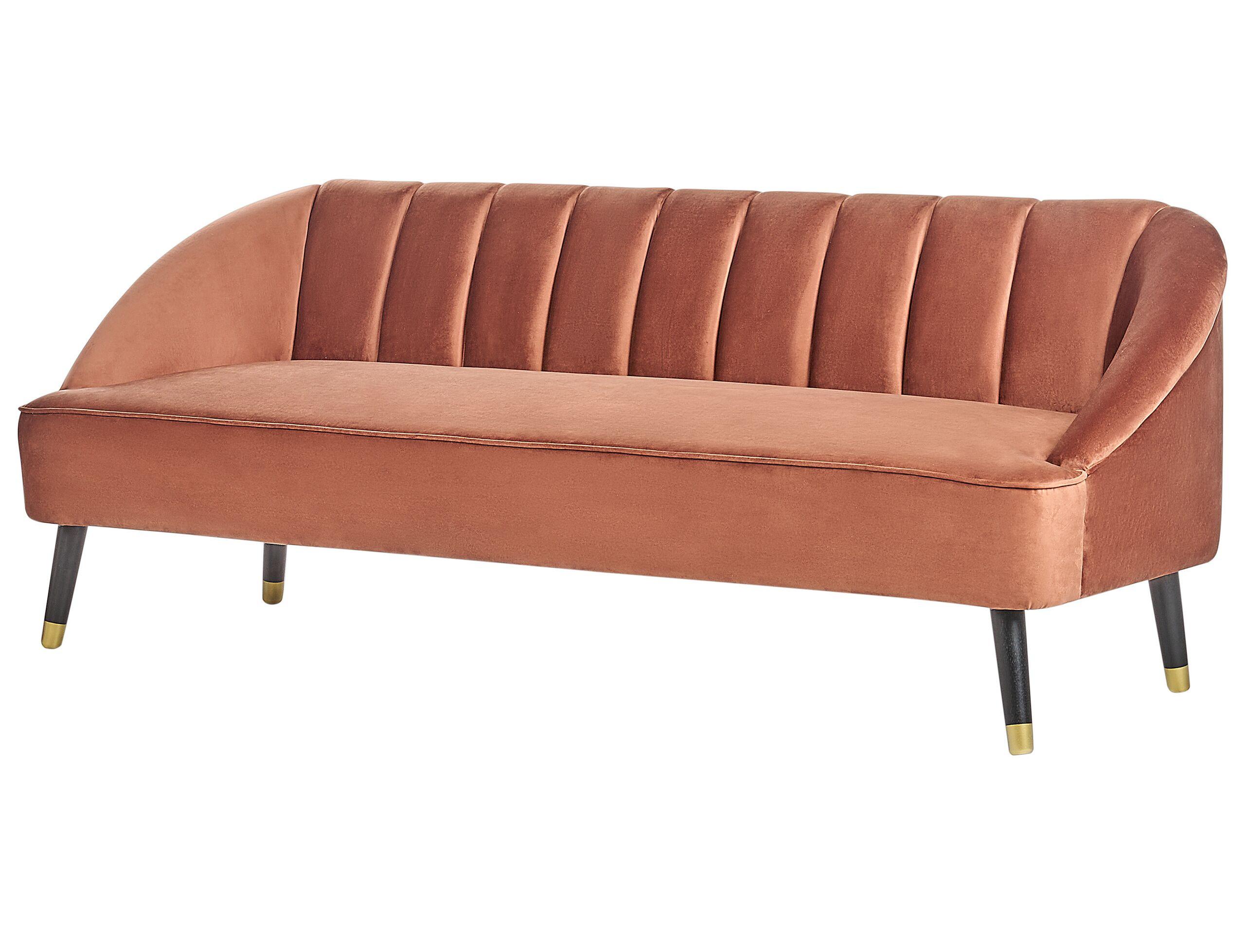 Beliani 3 Sitzer Sofa aus Samtstoff Glamourös ALSVAG  