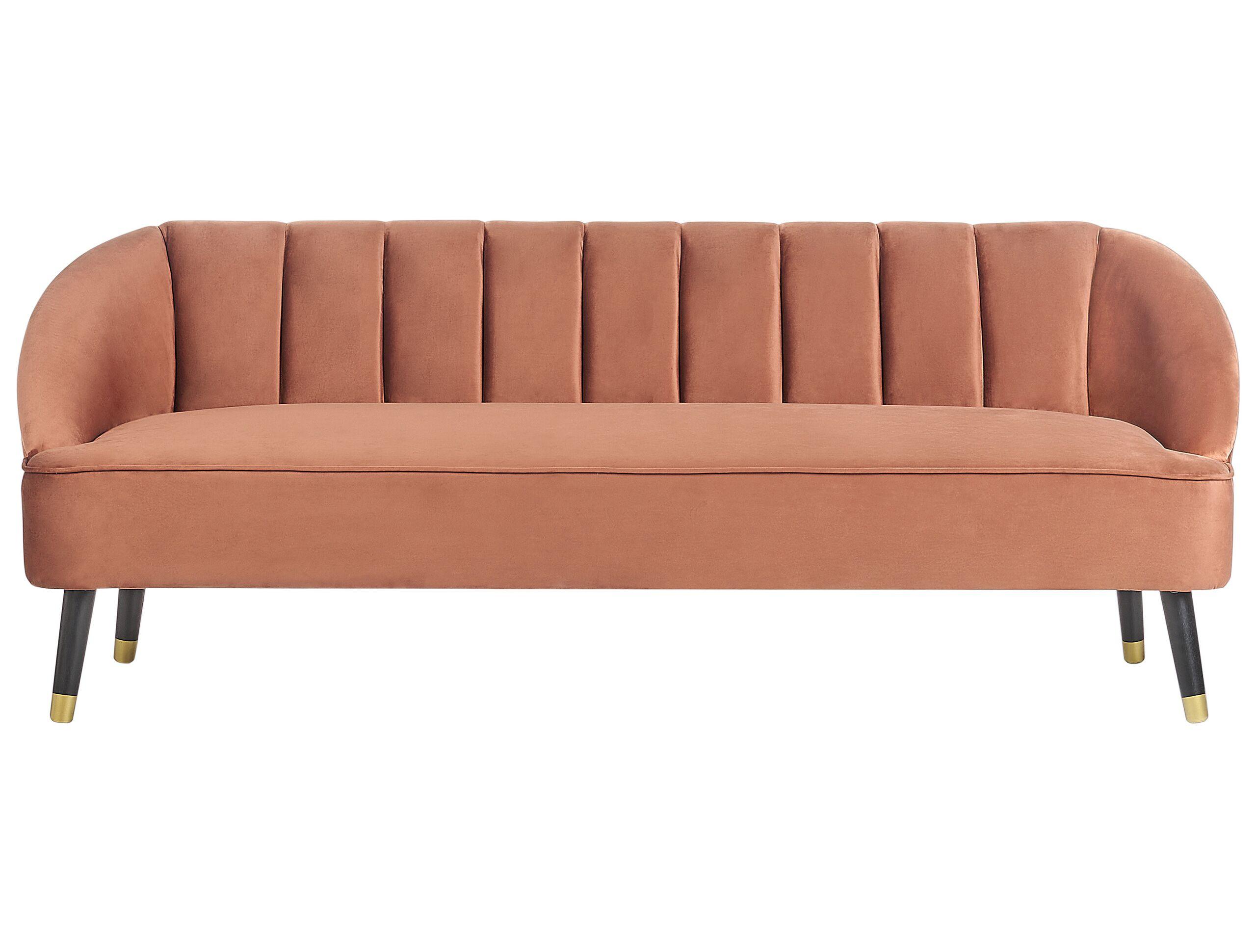 Beliani 3 Sitzer Sofa aus Samtstoff Glamourös ALSVAG  