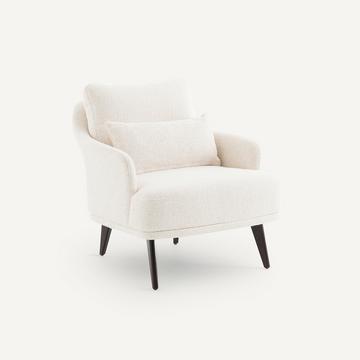 Fauteuil teinté noyer en tissu texturé