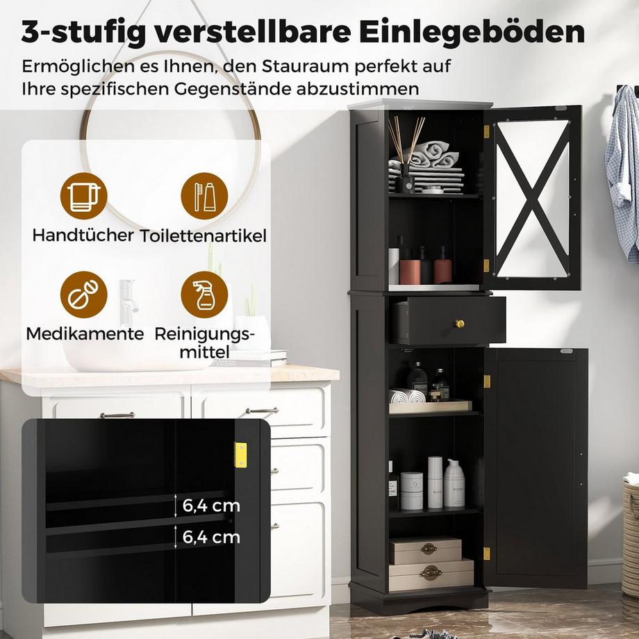 Northix Badezimmerschrank mit verstellbaren Regalen  