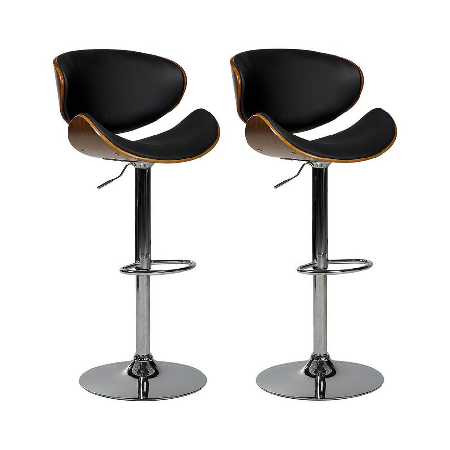 Lot de 2 chaises de bar en Cuir PU  ROTTERDAM