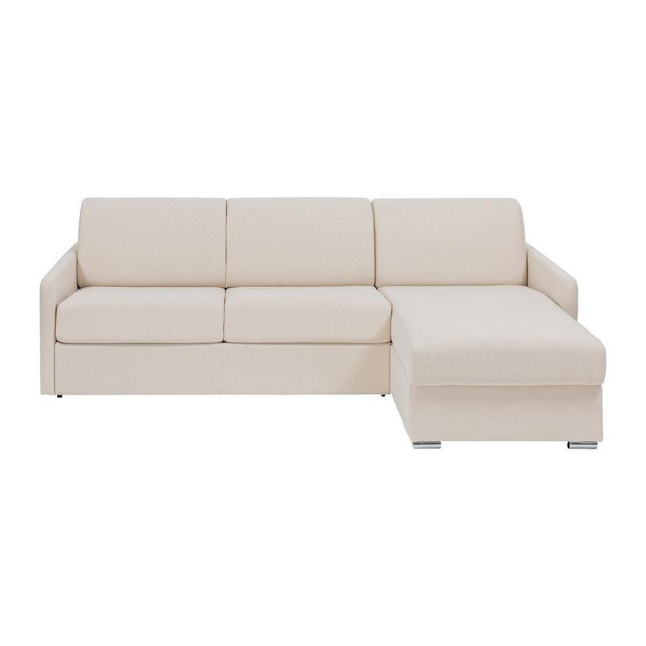 Vente-unique Ecksofa mit Matratze - Ecke wechselbar - Stoff - Beige - Liegefläche mit Lattenrost mit breiten Latten 140 cm - Matratze 18 cm - CALIFE  