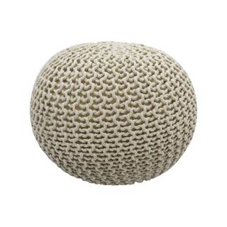 Vente-unique Pouf rotondo in giunco Beige - MADALO  