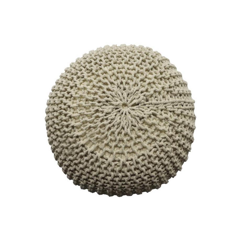 Vente-unique Pouf rond en rotin beige MADALO  
