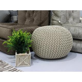 Vente-unique Pouf rotondo in giunco Beige - MADALO  