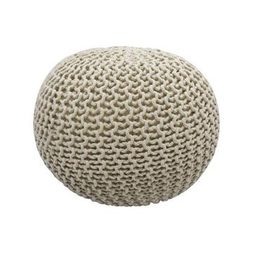 Pouf rond en rotin beige MADALO