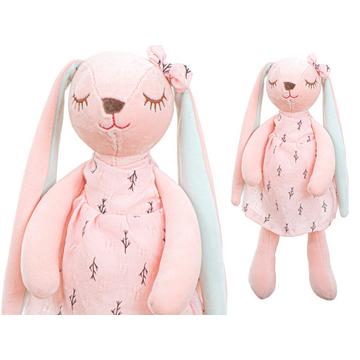 Peluche coniglio mascotte rosa 35 cm
