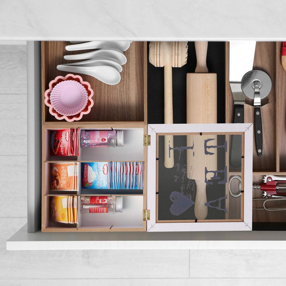 B2X Boîte à thé blanche à 9 compartiments  