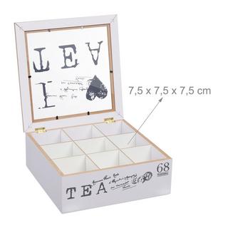 B2X Weiße Teebox mit 9 Fächern  