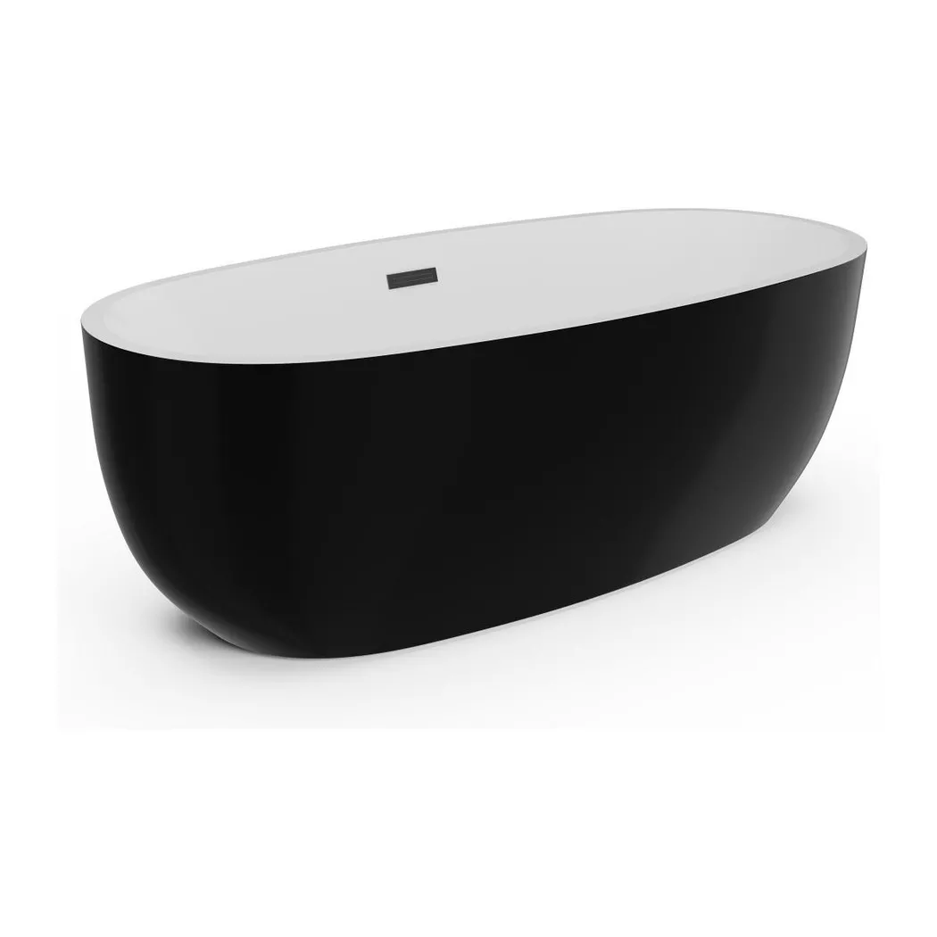 Vasca Da Bagno Freestanding 238l 170 X 80 X 58 Cm Nero Acrilico - Nica