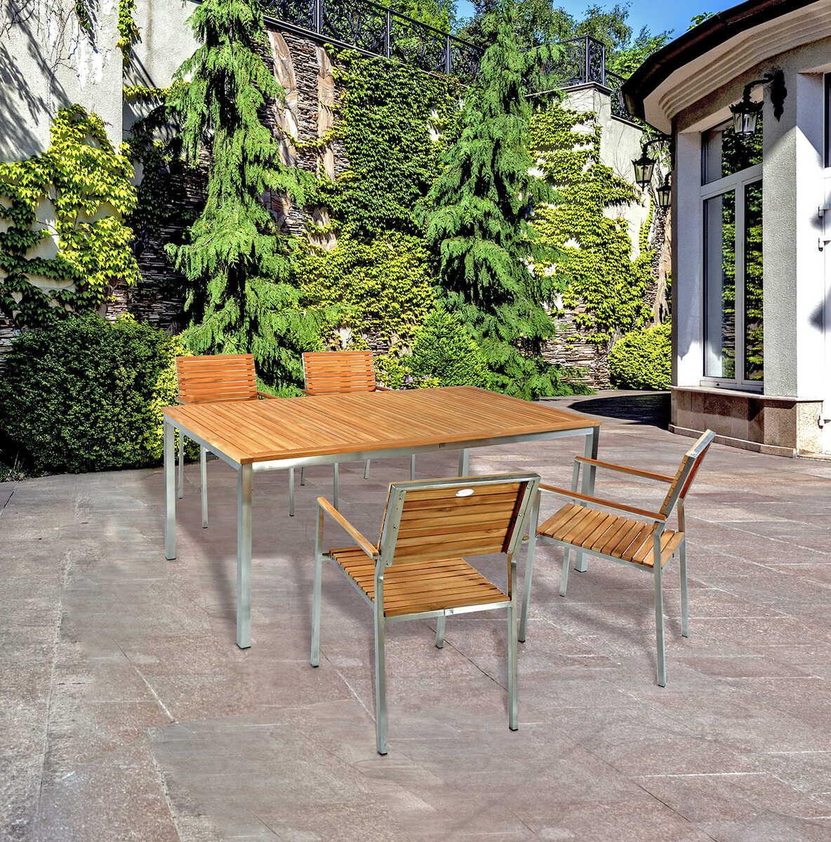 mutoni pleasure Garten Essgruppe Denver I Teak natur (5-tlg)  