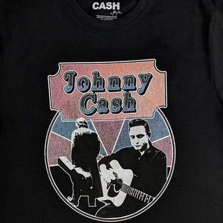 Johnny Cash Walking Guitar Front On T-Shirt  
