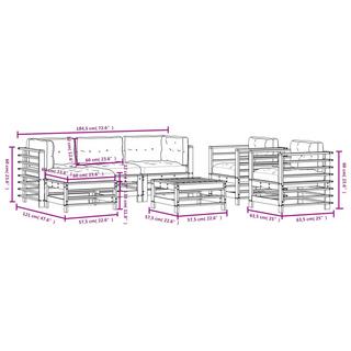 VidaXL set divani da giardino Legno  