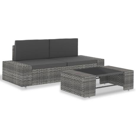 VidaXL set divani da giardino Polirattan  