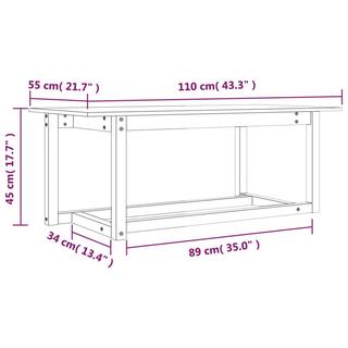 VidaXL Table basse bois de pin  