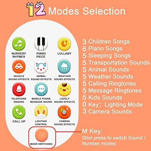 Activity-board  Téléphone pour bébé, téléphone portable jouet pour smartphone avec lumières musicales, son, dialogue de chansons riantes, différentes mélodies 