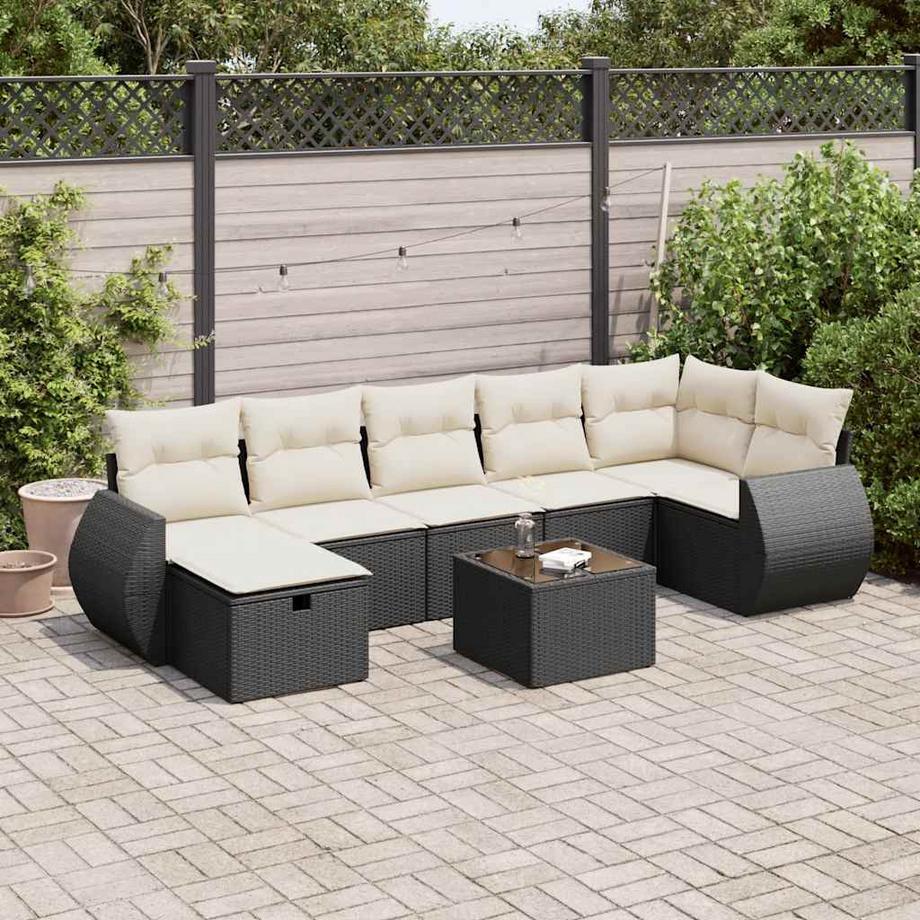 VidaXL set di divani da giardino Polirattan  