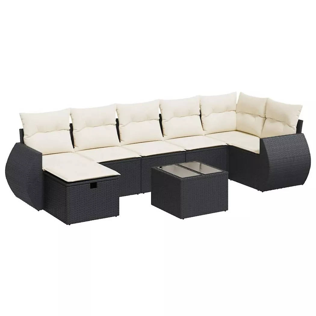 VidaXL - Gartensofa set poly-rattan, One Size, Schwarz