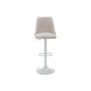 Vente-unique Sgabello da bar in Tessuto e Metallo Bianco Beige - Lotto di 2 - KIYOLA  