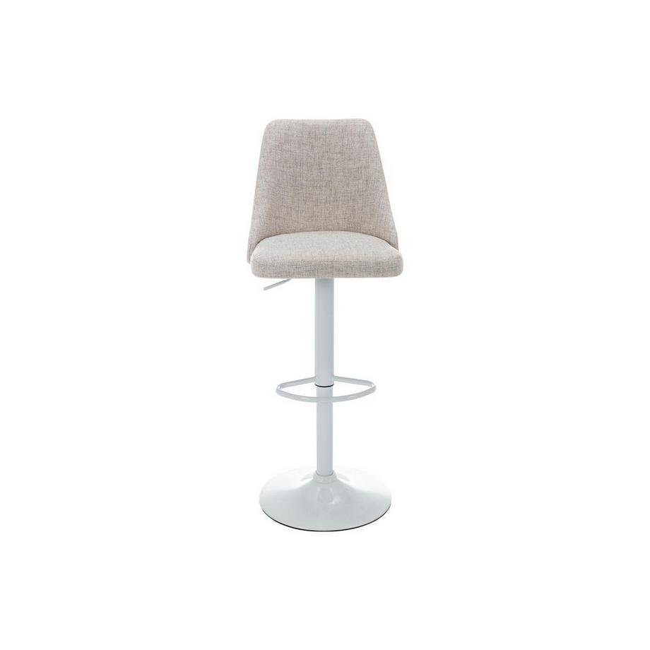 Vente-unique Lot de 2 tabourets de bar en tissu et métal blanc - Beige - KIYOLA  