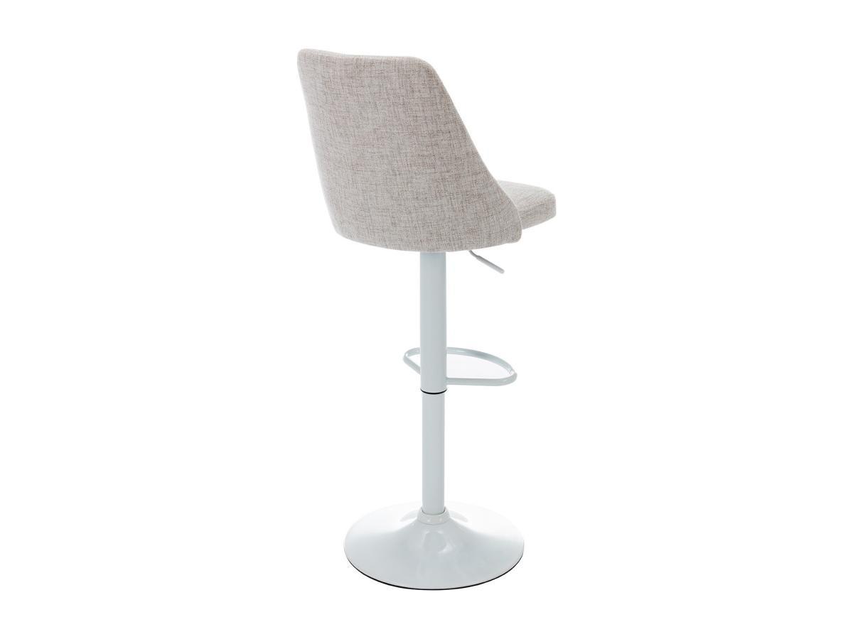 Vente-unique Sgabello da bar in Tessuto e Metallo Bianco Beige - Lotto di 2 - KIYOLA  