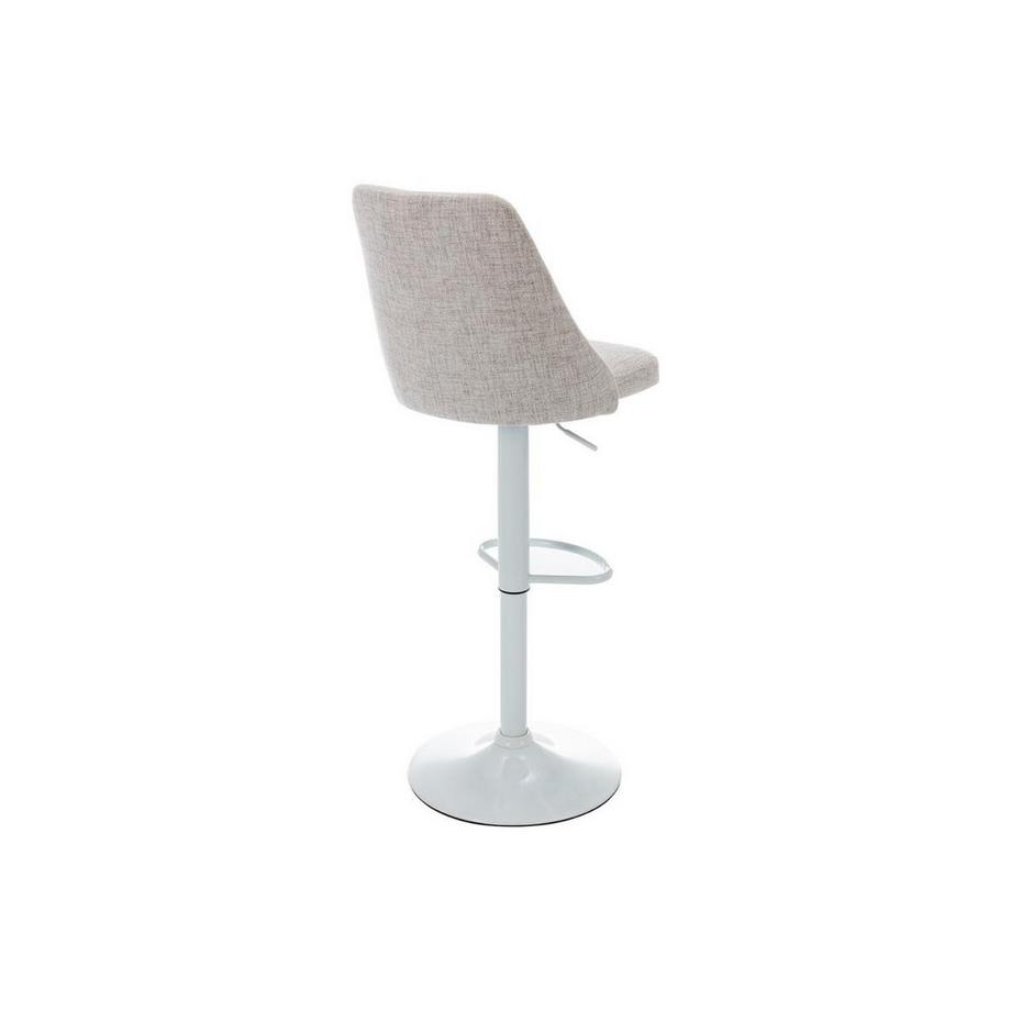 Vente-unique Lot de 2 tabourets de bar en tissu et métal blanc - Beige - KIYOLA  