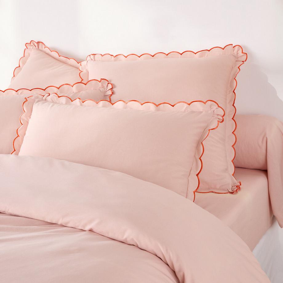 La Redoute Intérieurs Taie d'oreiller unie écailles coton lavé  