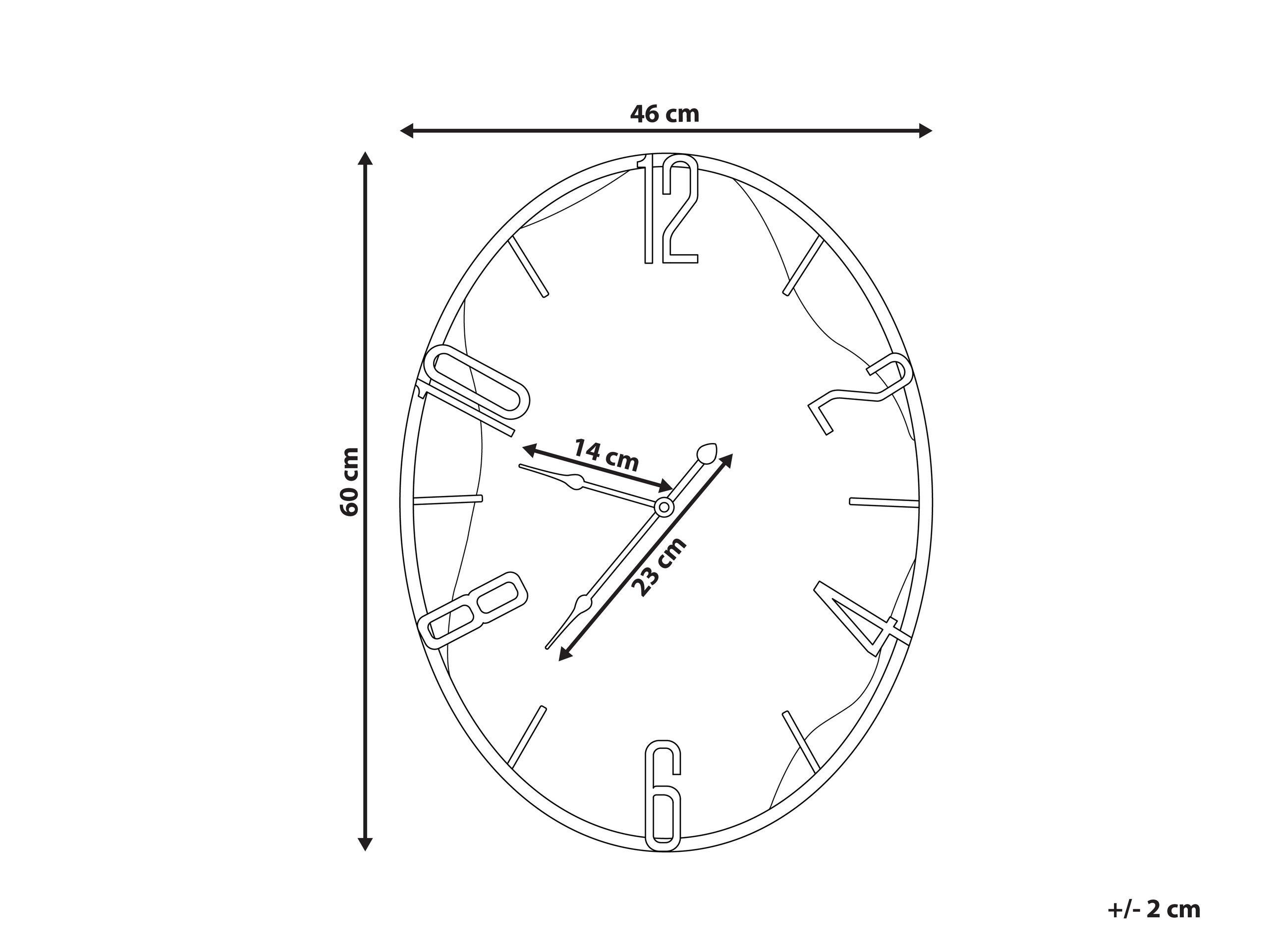 Beliani Wanduhr aus Eisen Klassisch MEYNES  