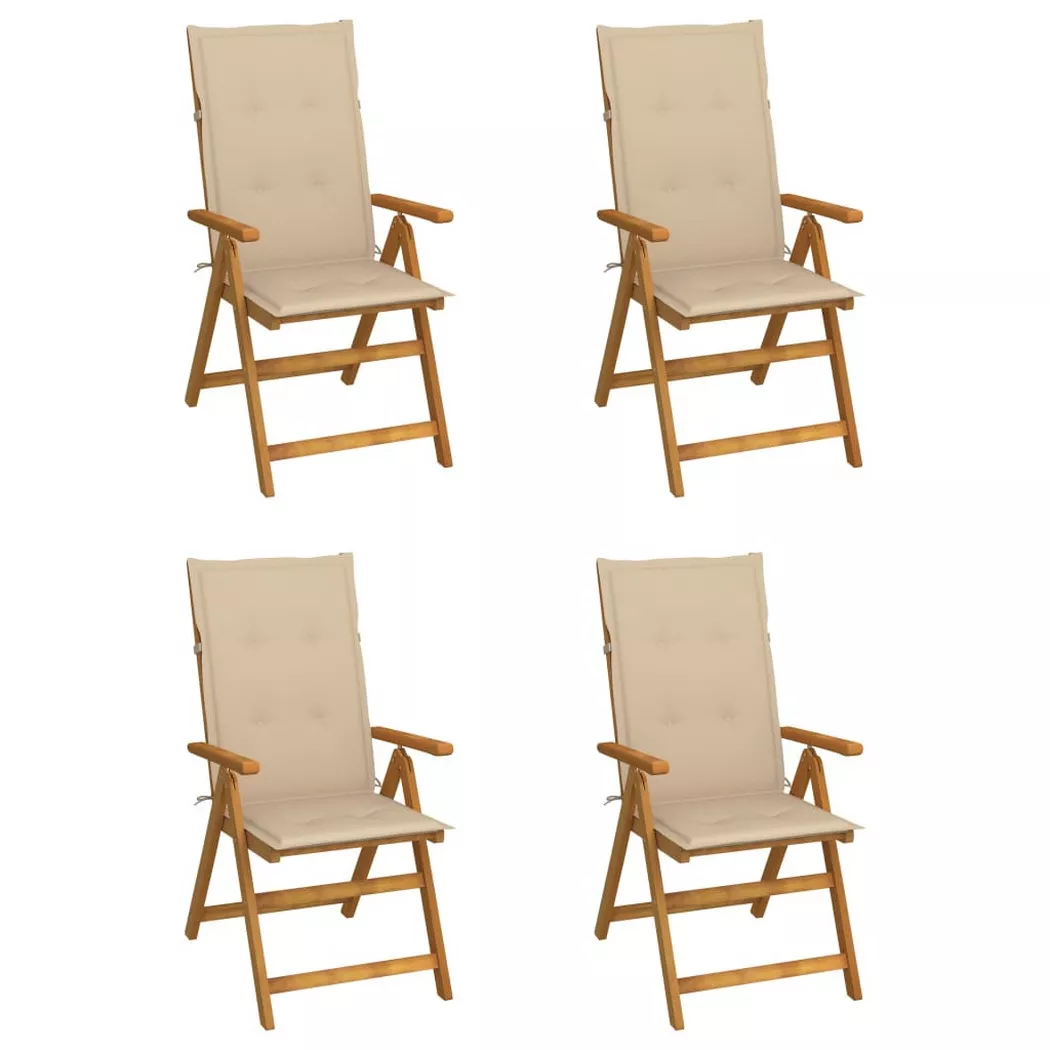 VidaXL - Gartenstuhl akazienholz, One Size, Beige