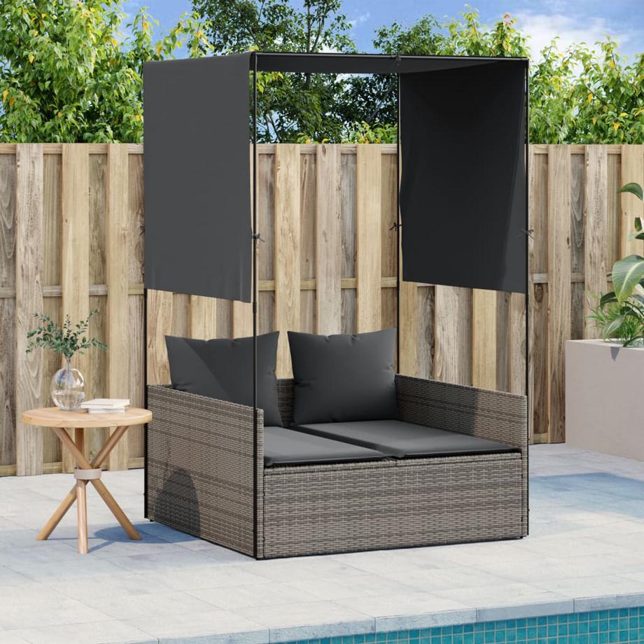 VidaXL Chaise longue double rotin synthétique  