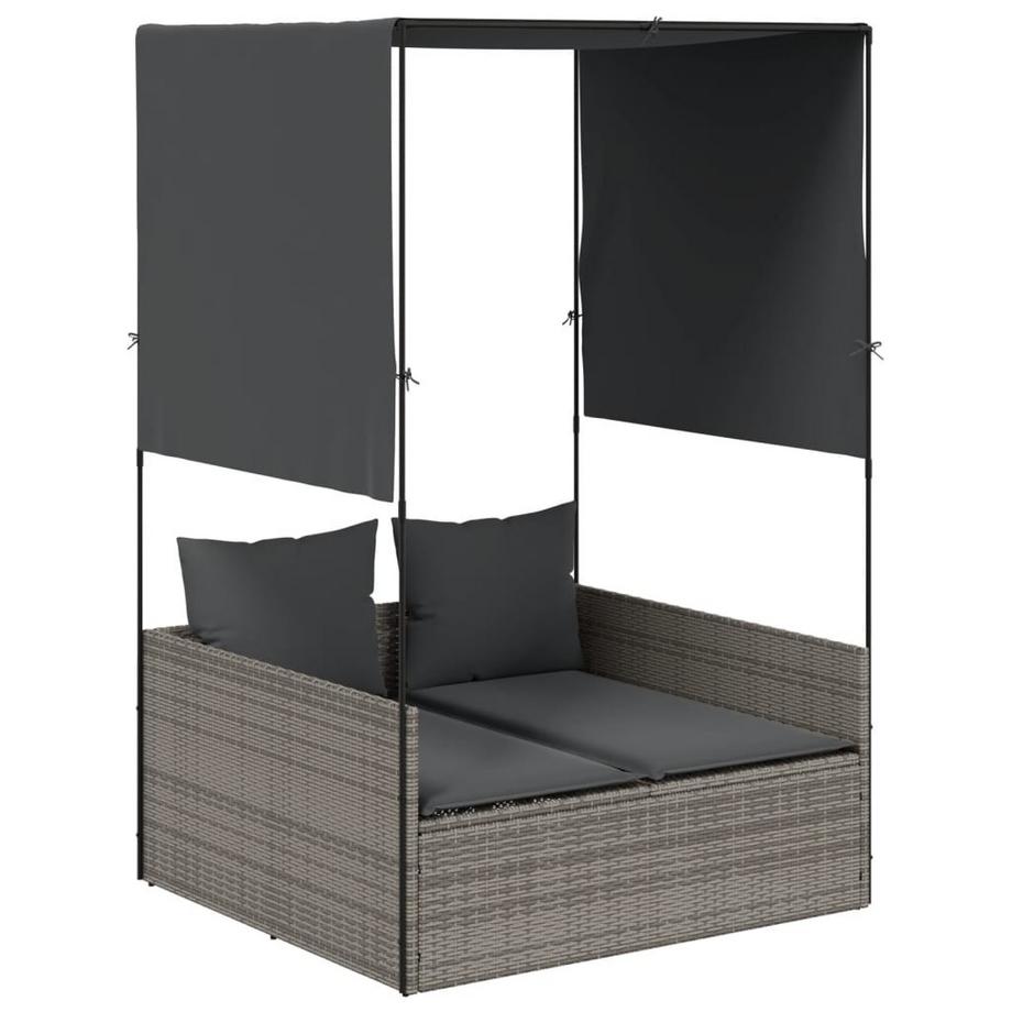 Chaise longue double rotin synthétique