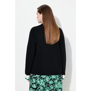 Ulla Popken Strickjacke Schmuck-Bündchen V-Ausschnitt  