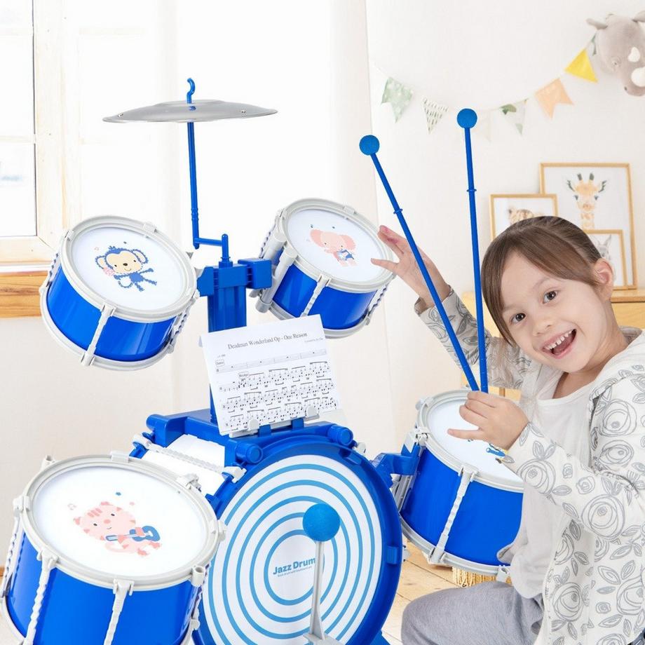 Batterie pour enfants avec tabouret et support