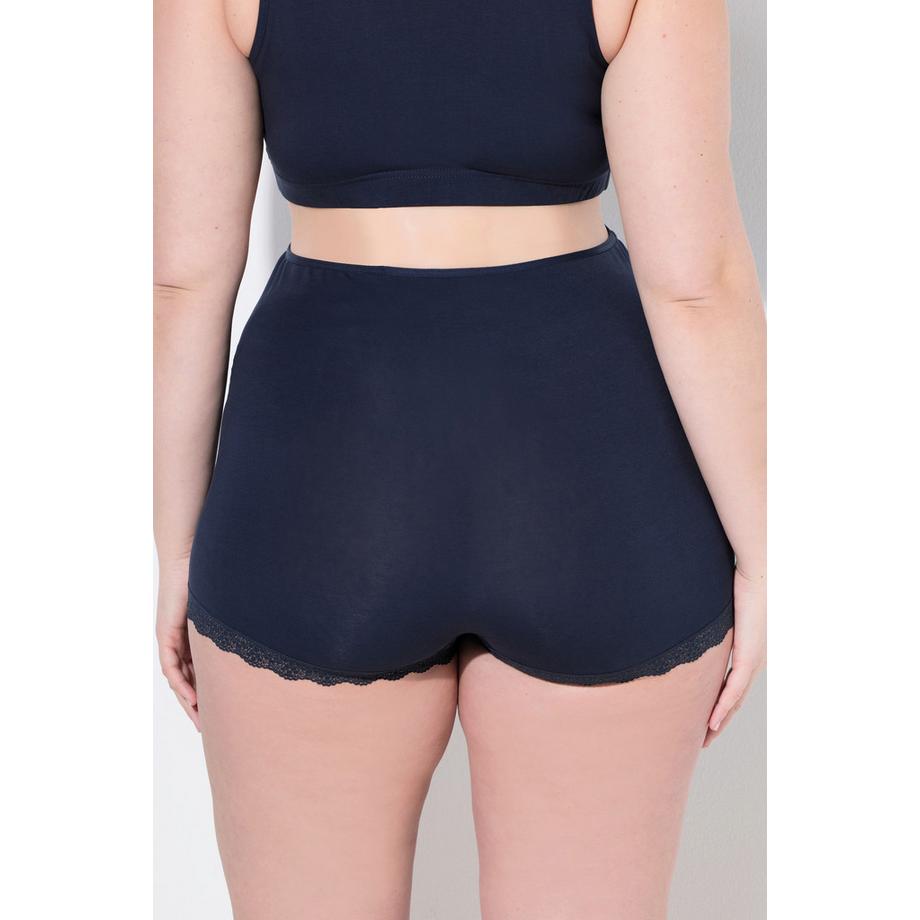 Ulla Popken Bellieva Bermuda Gainant Empiècement Ventre Dentelle Ourlet  