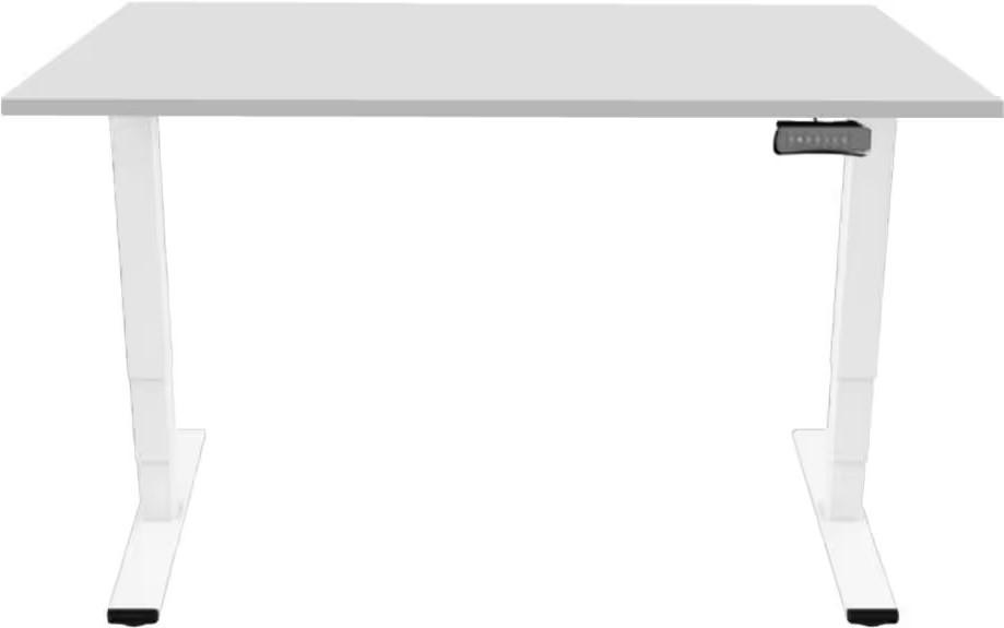 Contini Scrivania regolabile in altezza 1.8x0.8m grigio/Gestell biancoRAL9016  