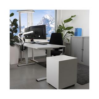 Contini Höhenverstellbarer Bürotisch 1.8x0.8m grau / Gestell weiss RAL9016  