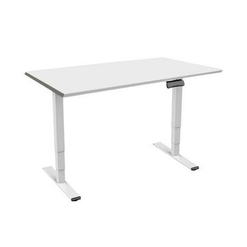 Höhenverstellbarer Bürotisch 1.8x0.8m grau / Gestell weiss RAL9016