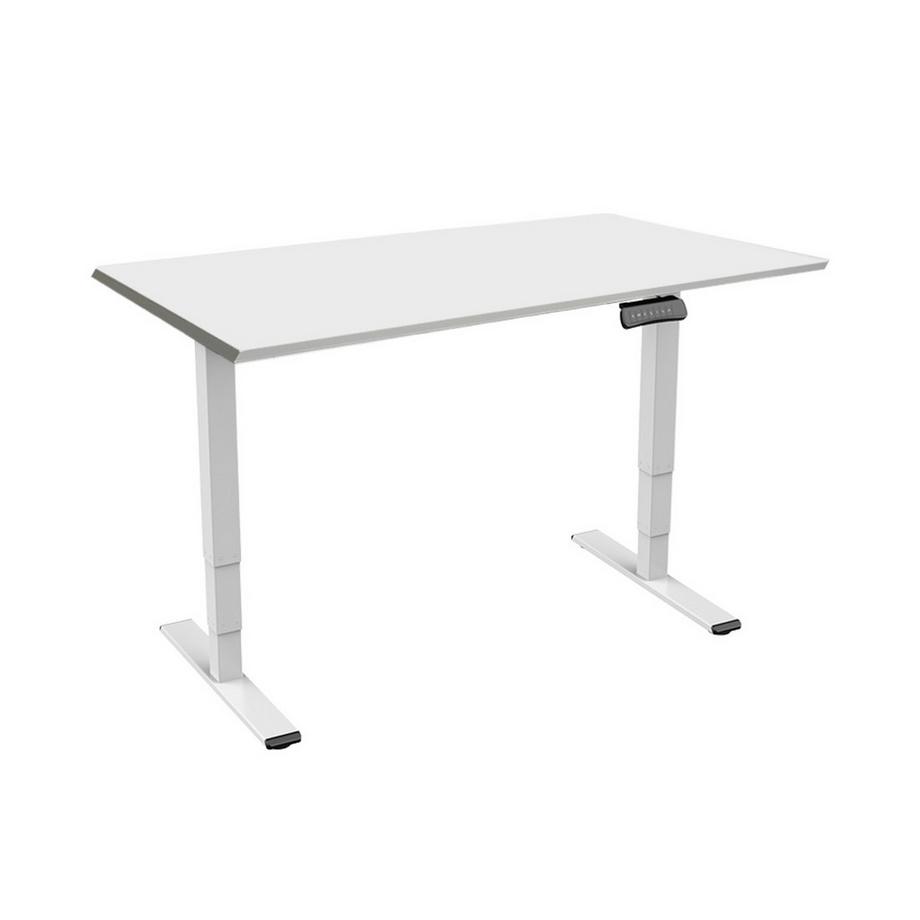 Höhenverstellbarer Bürotisch 1.8x0.8m / Gestell weiss RAL9016