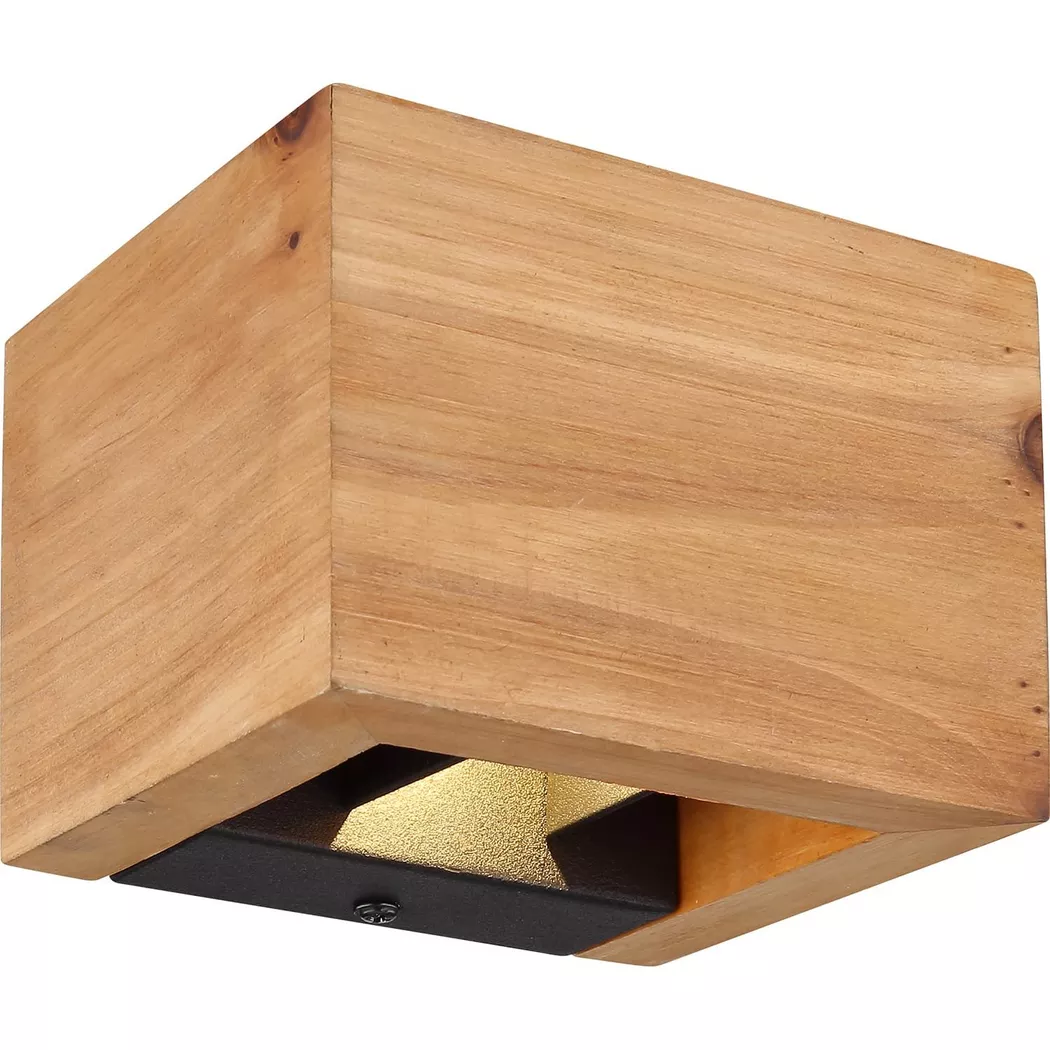 mutoni – Wandleuchte Alina Holz dunkel LED, One Size, Multicolor