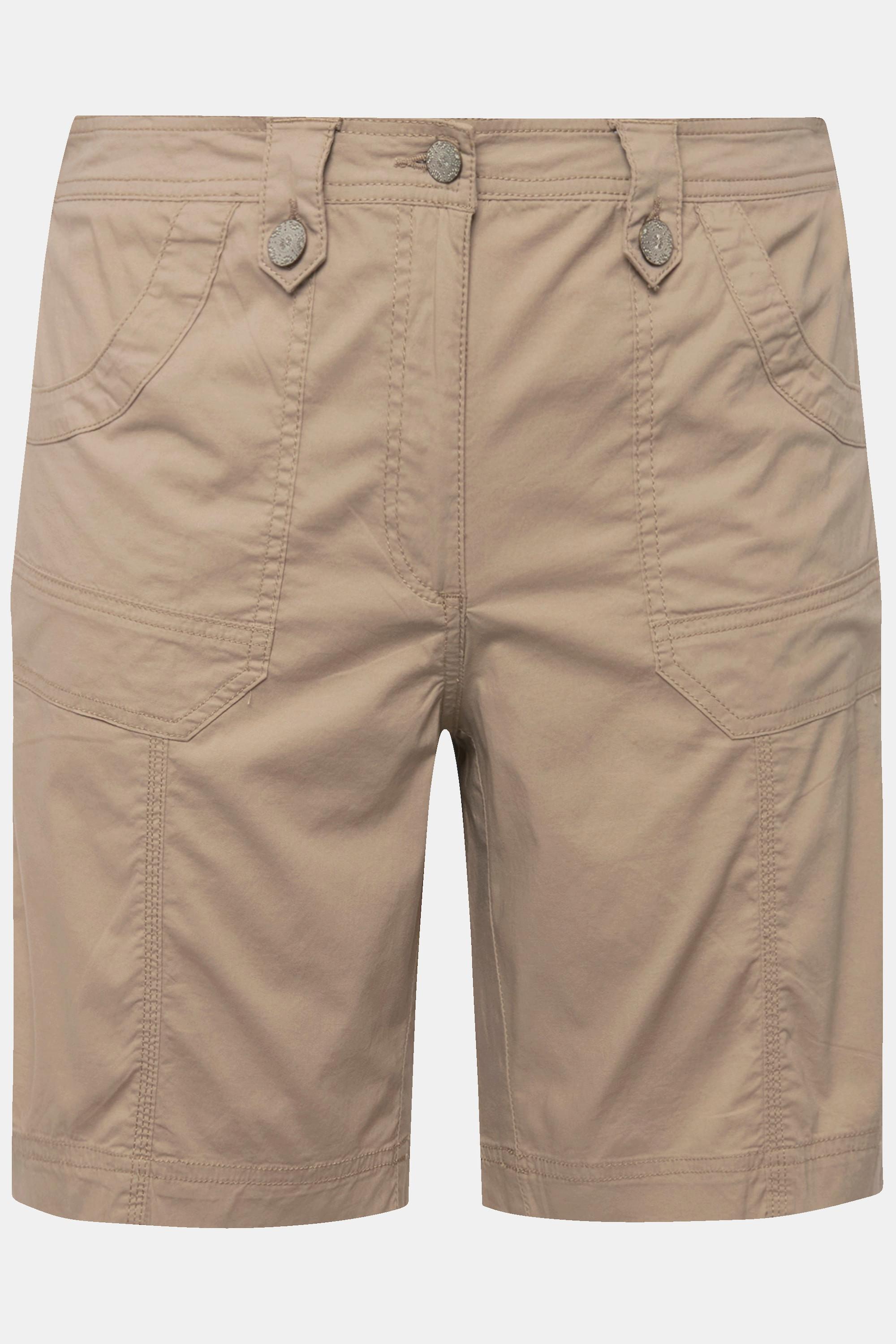 Ulla Popken  Cargo-Bermuda, Komfortbund, 4-Pocket-Schnitt 